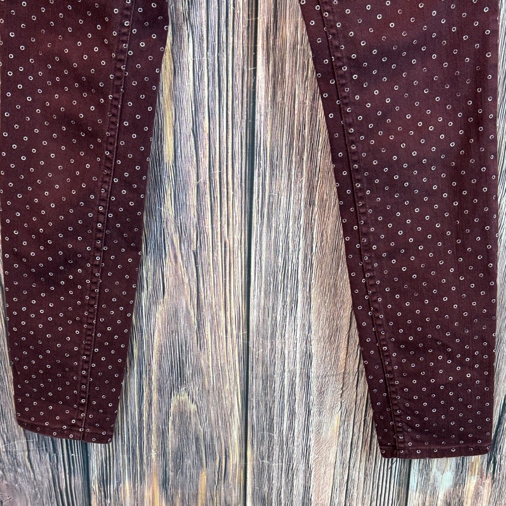 Roxy Maroon Polka Dot Skinny Jeans - Picture 6 of 9